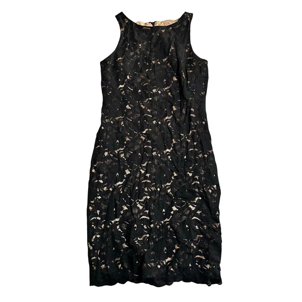 New York & Company Dress Black Lace Shift Size 4